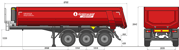 Полуприцеп самосвальный Grunwald Gr-TSt 24 Hardox 450 (V=24 куб.м.)