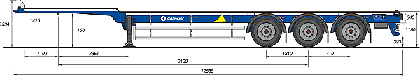 Полуприцеп контейнеровоз облегченный Грюнвальд VCSt LLB
