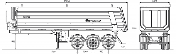 полуприцеп грюнвальд самосвал