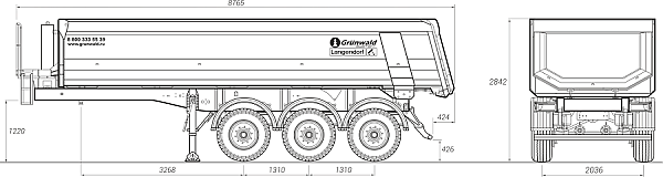 Самосвальный полуприцеп	Grunwald Gr-TSt 22 V=22 куб.м.