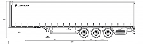 Шторный полуприцеп Грюнвальд
